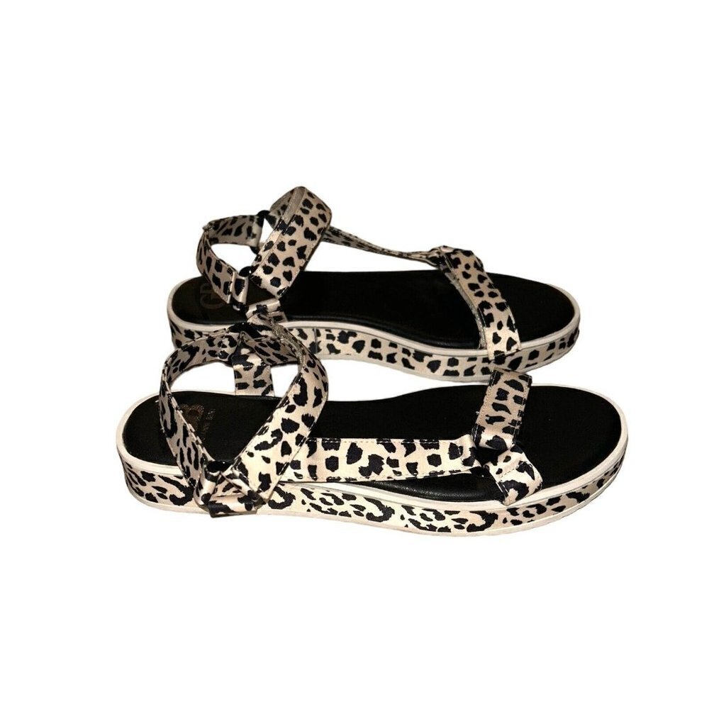 Gianni Bini Animal Print Boho Strappy Ankle Strap Platform Sandals Size 9